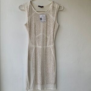 Guess White Studded Mini Dress
